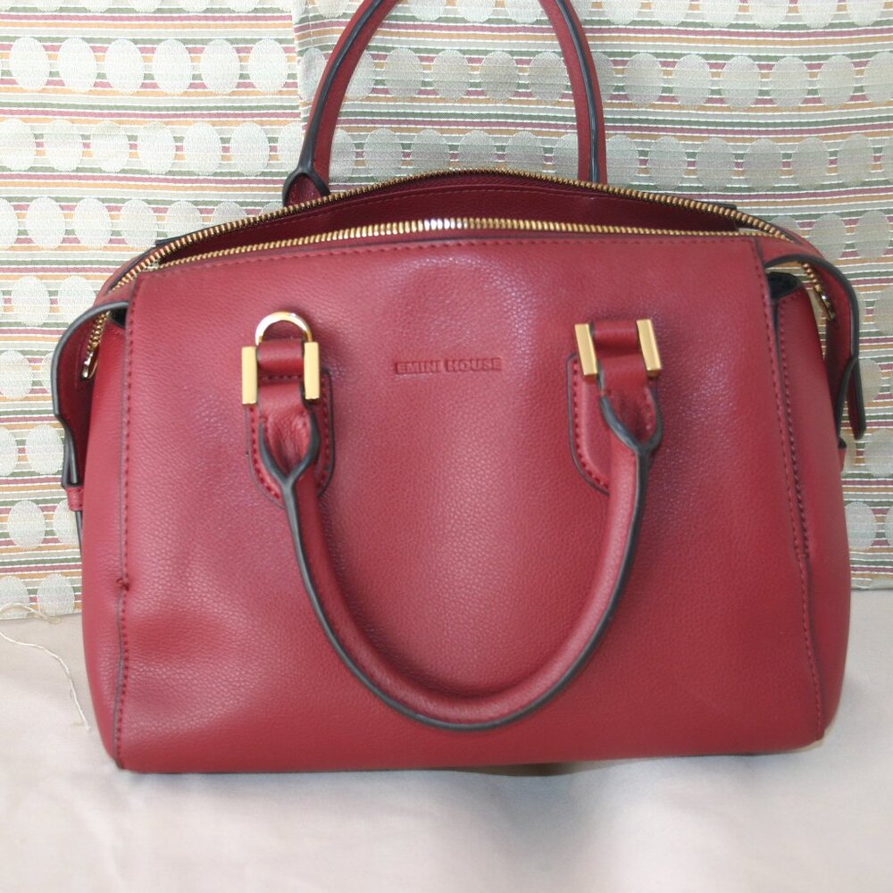 Emini House Top Handle Leather Purse R-929